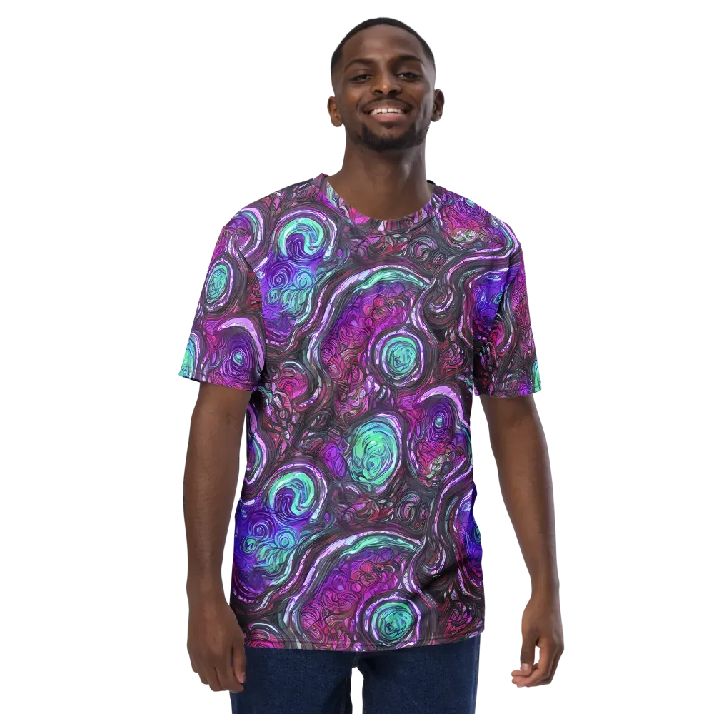 Neon Rosette on Men's Crew Neck T-Shirt — Front