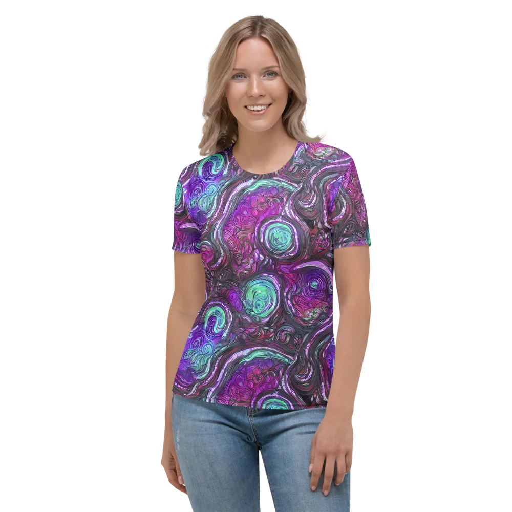 Neon Rosette on Women's Crew Neck T-Shirt — Front