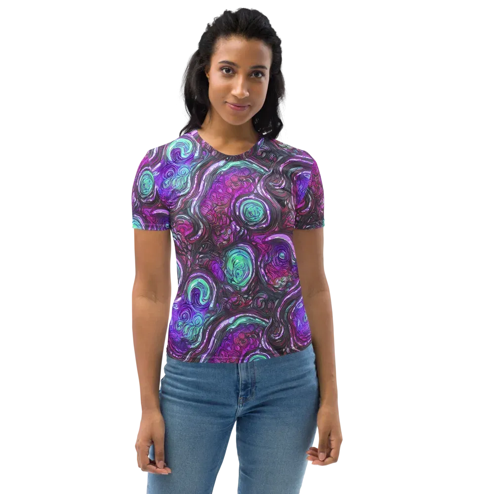 Neon Rosette on Women's Crew Neck T-Shirt — Front