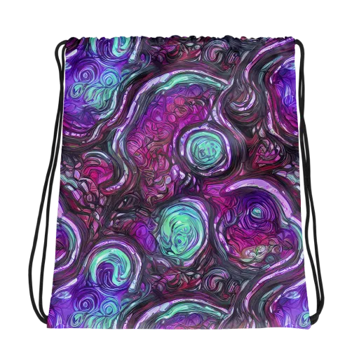 Neon Rosette on a Drawstring Bag