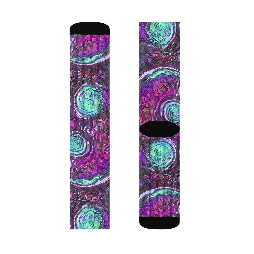 Neon Rosette on Socks — Right Sock