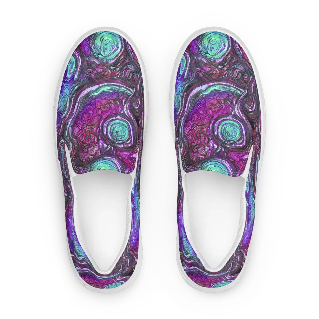 Neon Rosette on Women's Slip-On Canvas Shoes — Front