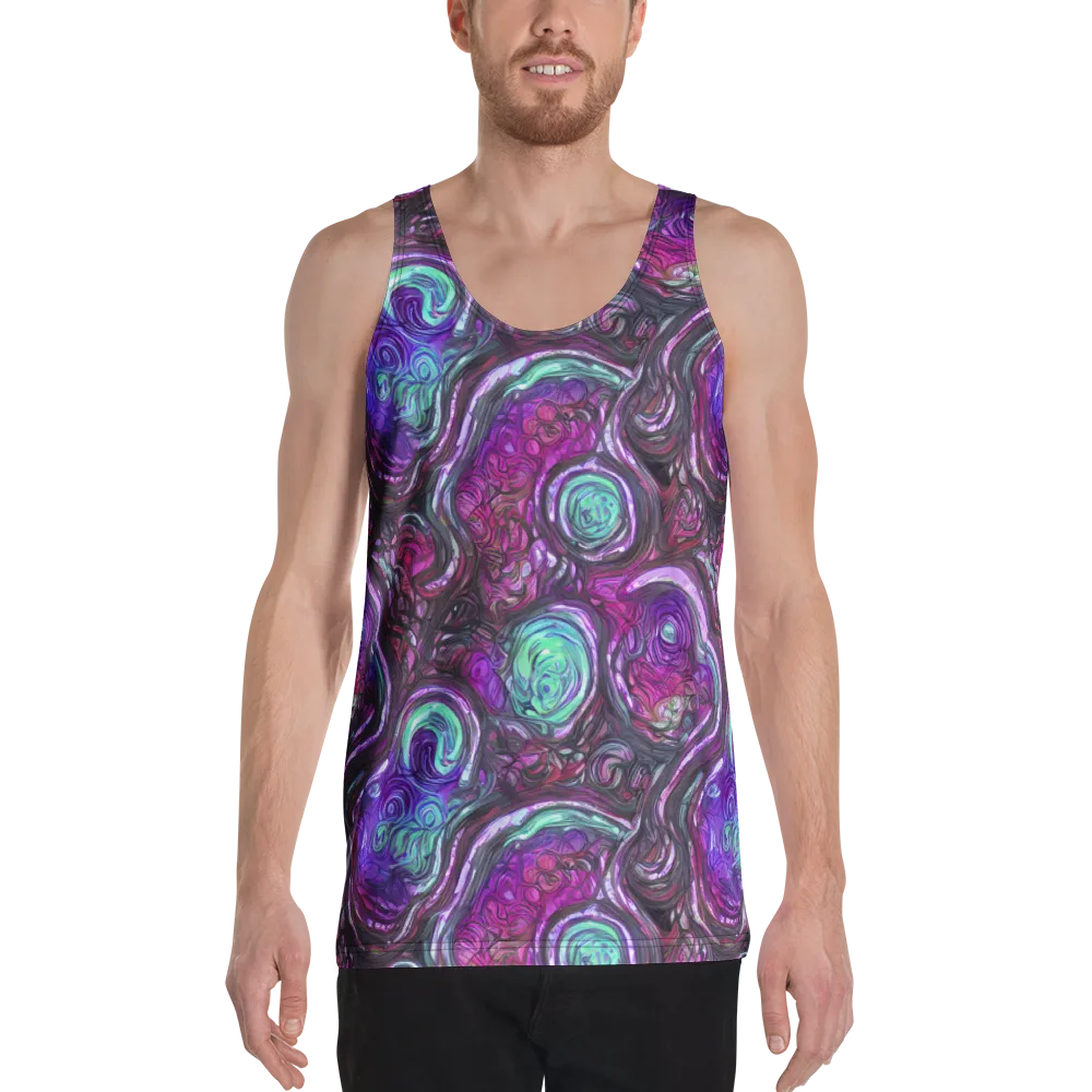Neon Rosette on Men's Tank Top — Front