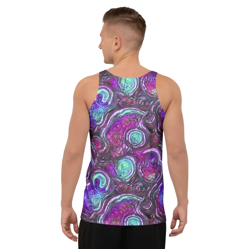 Neon Rosette on Men's Tank Top — Back