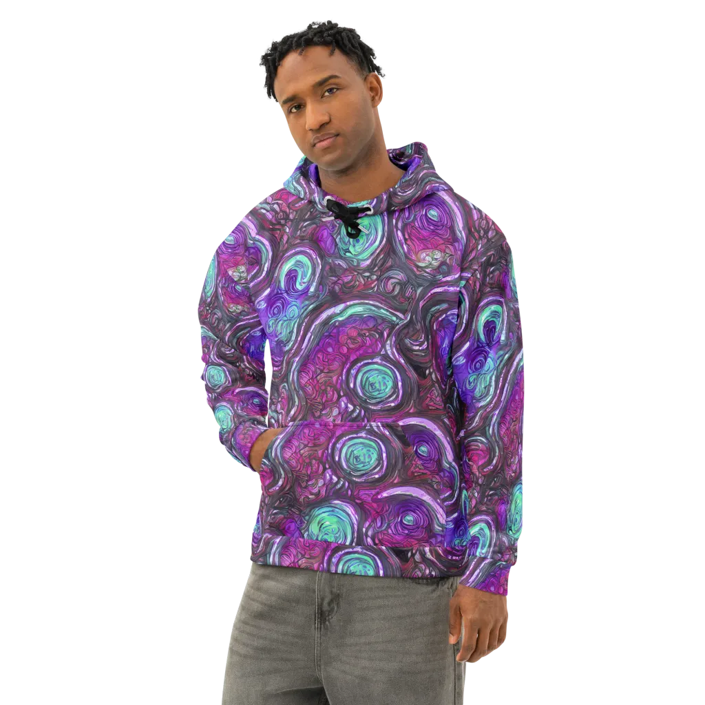 Neon Rosette on Cotton Hoodie — Left Front