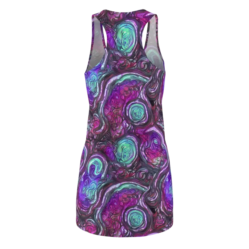 Neon Rosette on Racerback Dress — Back