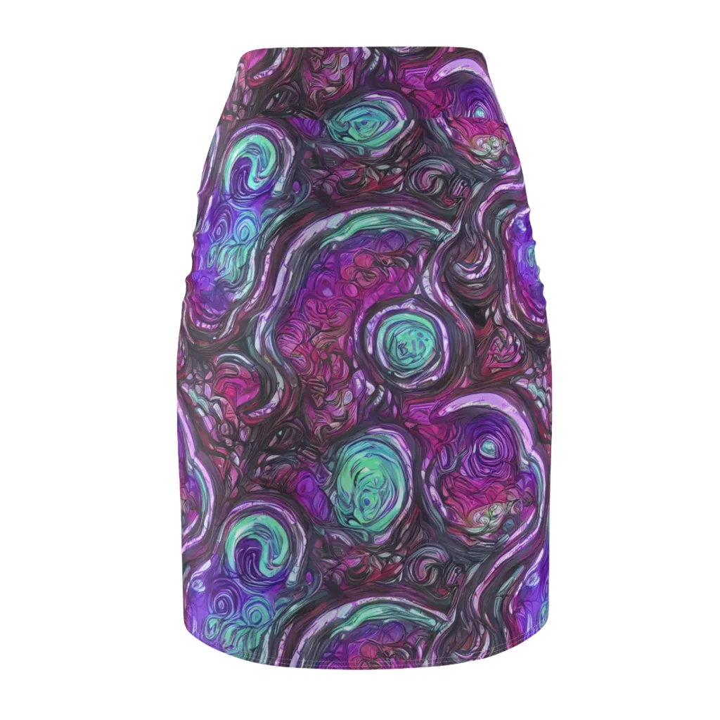 Neon Rosette on Pencil Skirt — Back