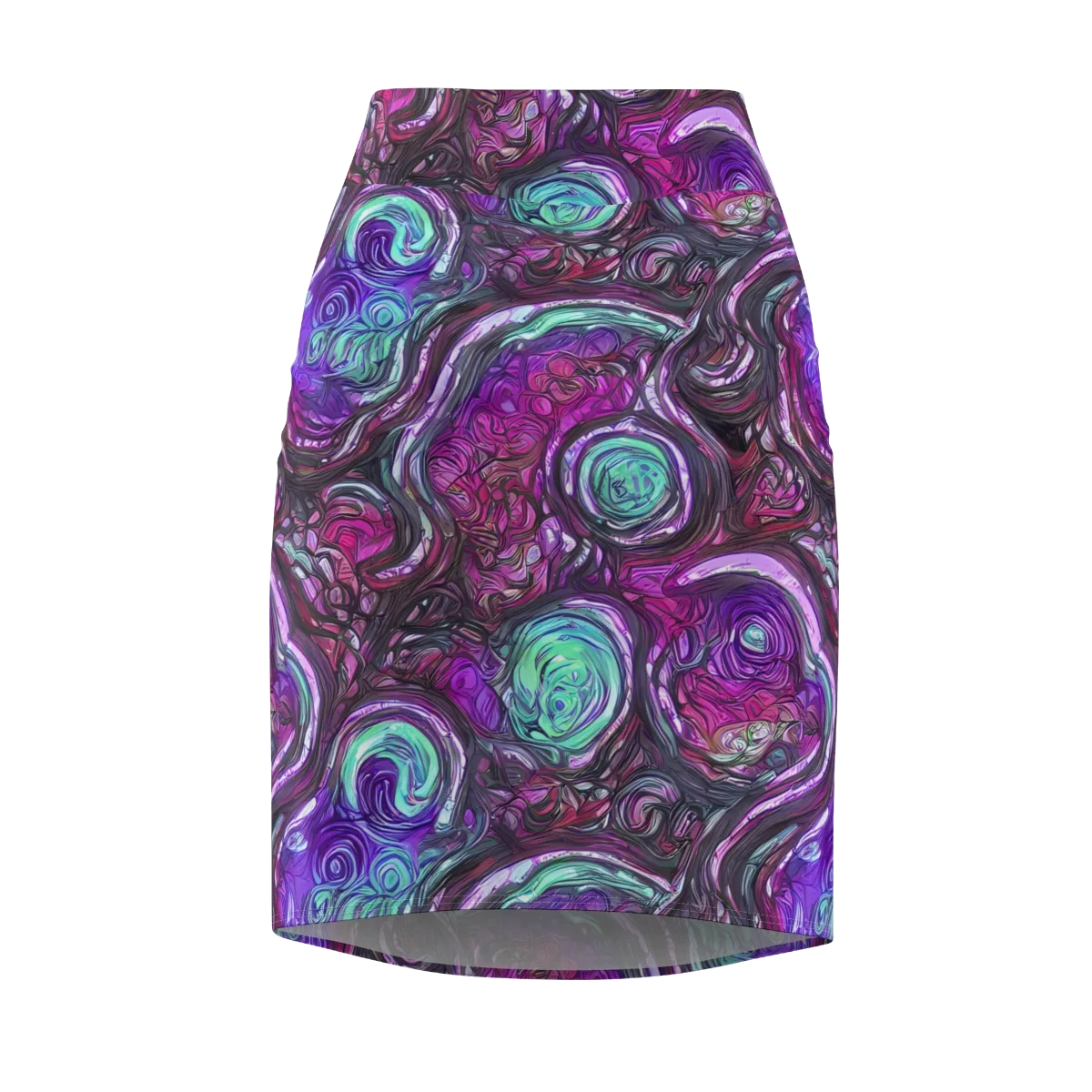 Neon Rosette on Pencil Skirt — Front