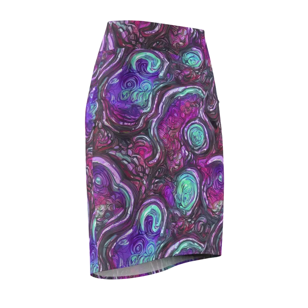 Neon Rosette on Pencil Skirt — Front Side