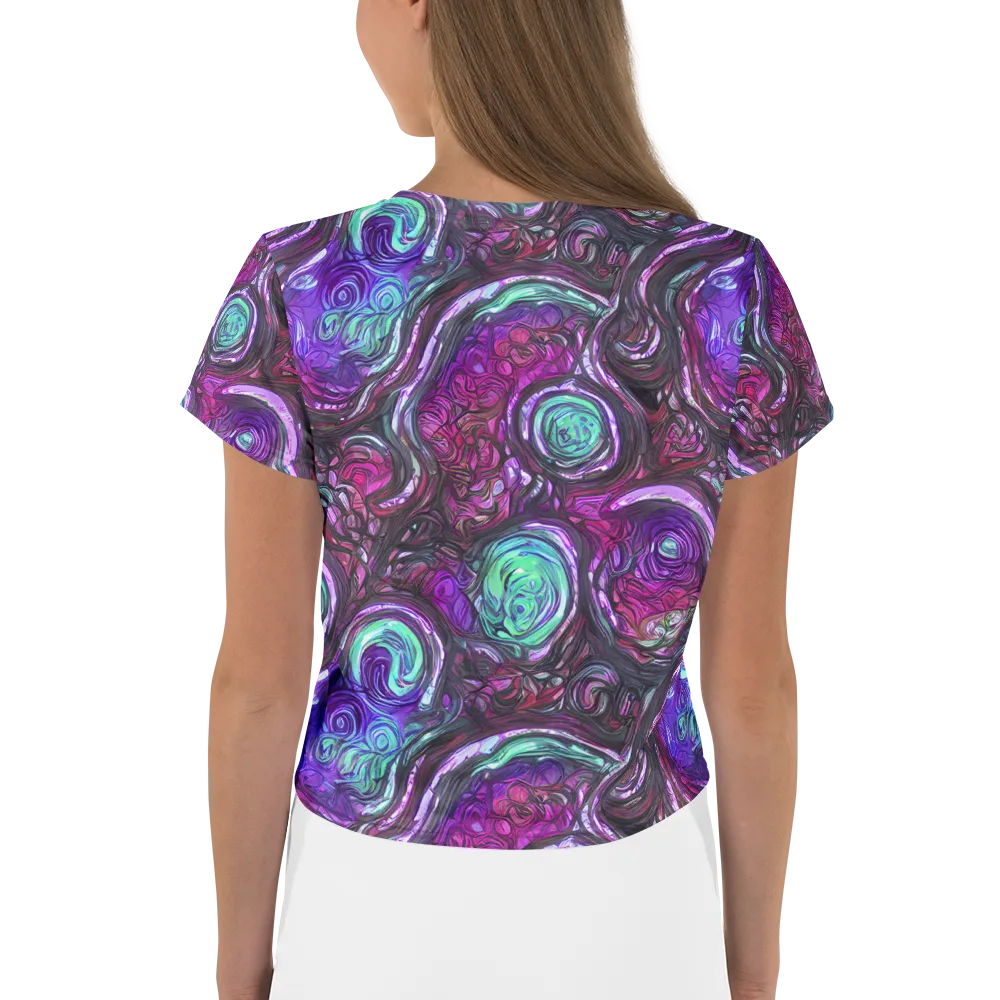 Neon Rosette on Crop Tee — Back