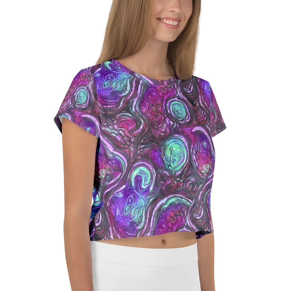 Neon Rosette on Crop Tee — Right