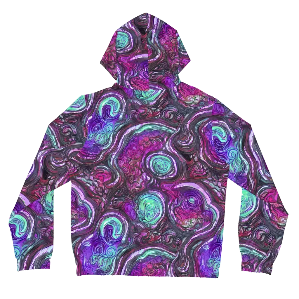 Neon Rosette on Women's Full-Zip Hoodie — Back