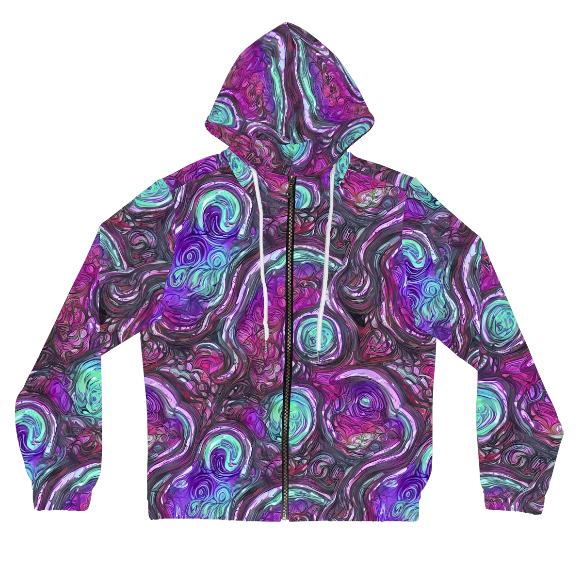 Neon Rosette on Women's Full-Zip Hoodie — Front