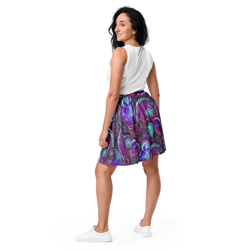 Neon Rosette on Skater Skirt — Back