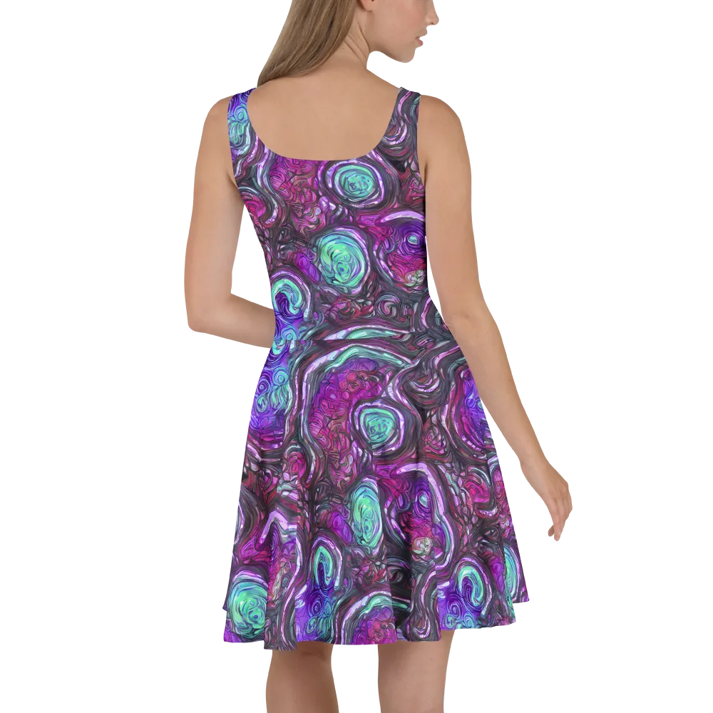 Neon Rosette on Skater Dress — Back