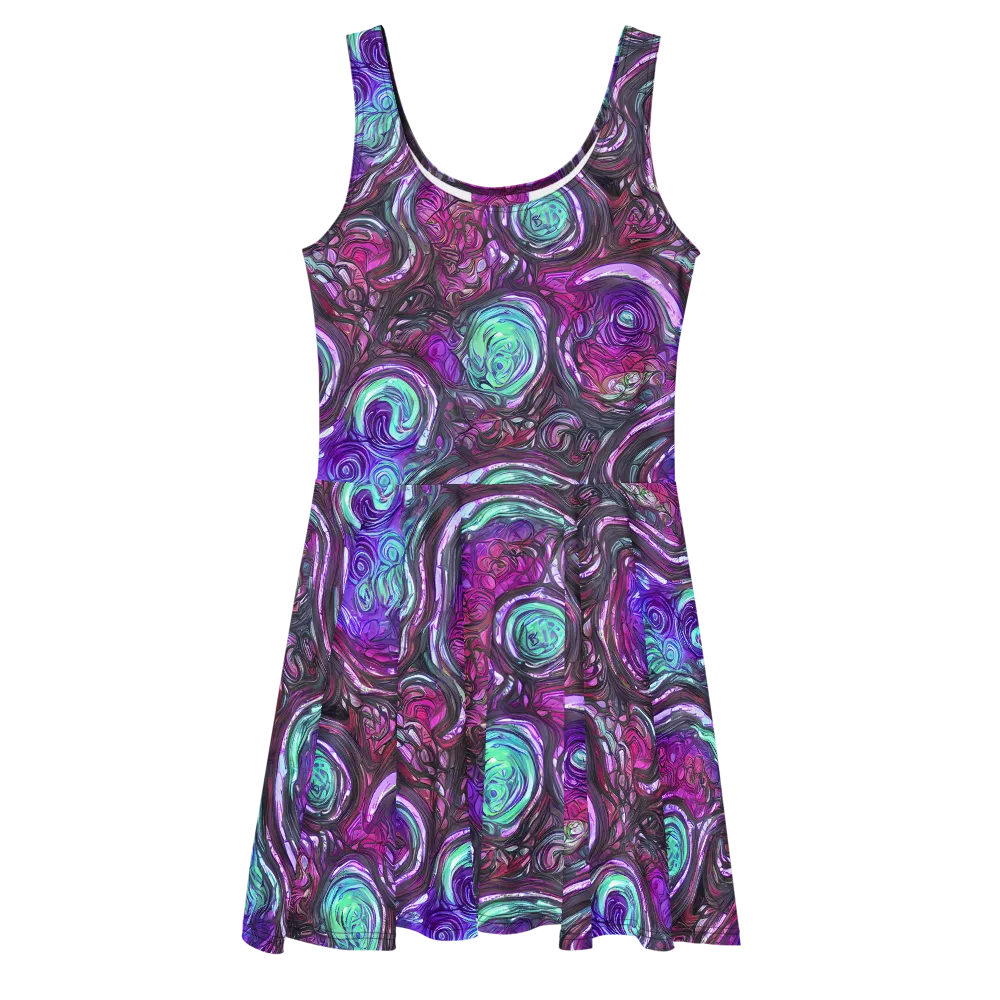 Neon Rosette on Skater Dress — Front
