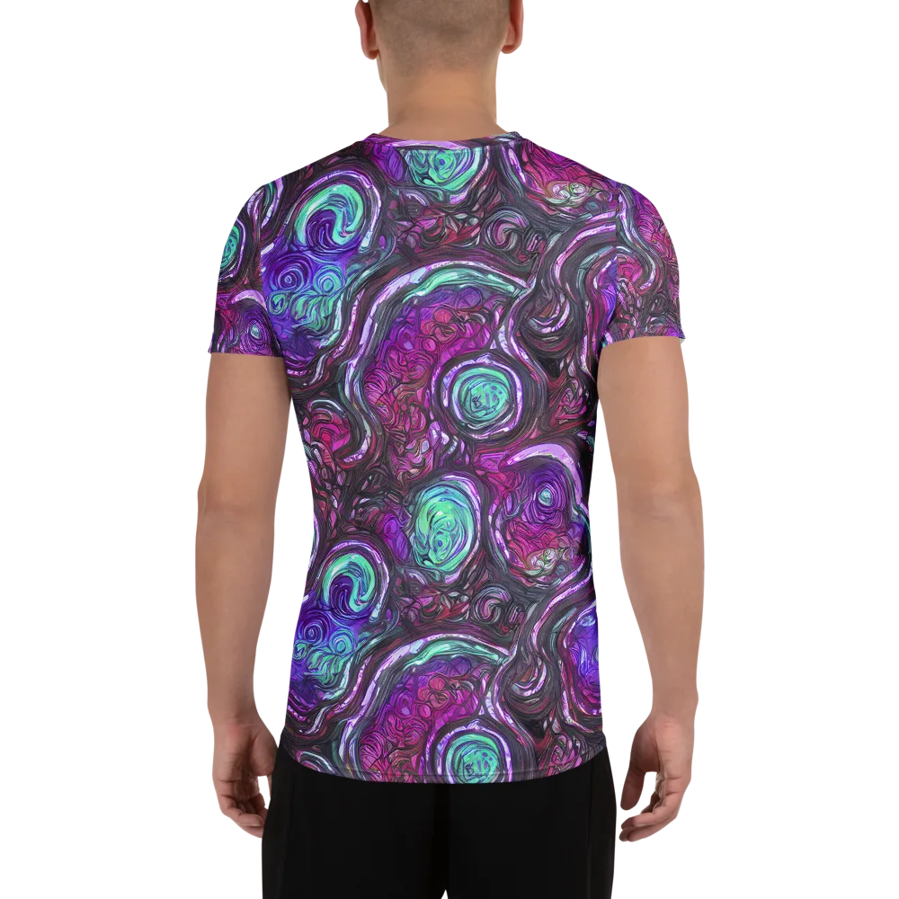 Neon Rosette on Men's Athletic T-Shirt — Back