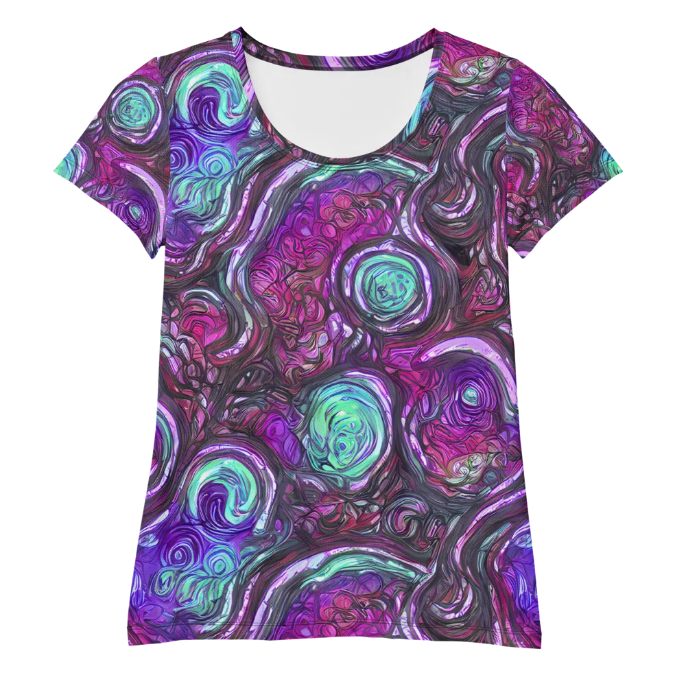 Neon Rosette on Women's Athletic T-Shirt — Front