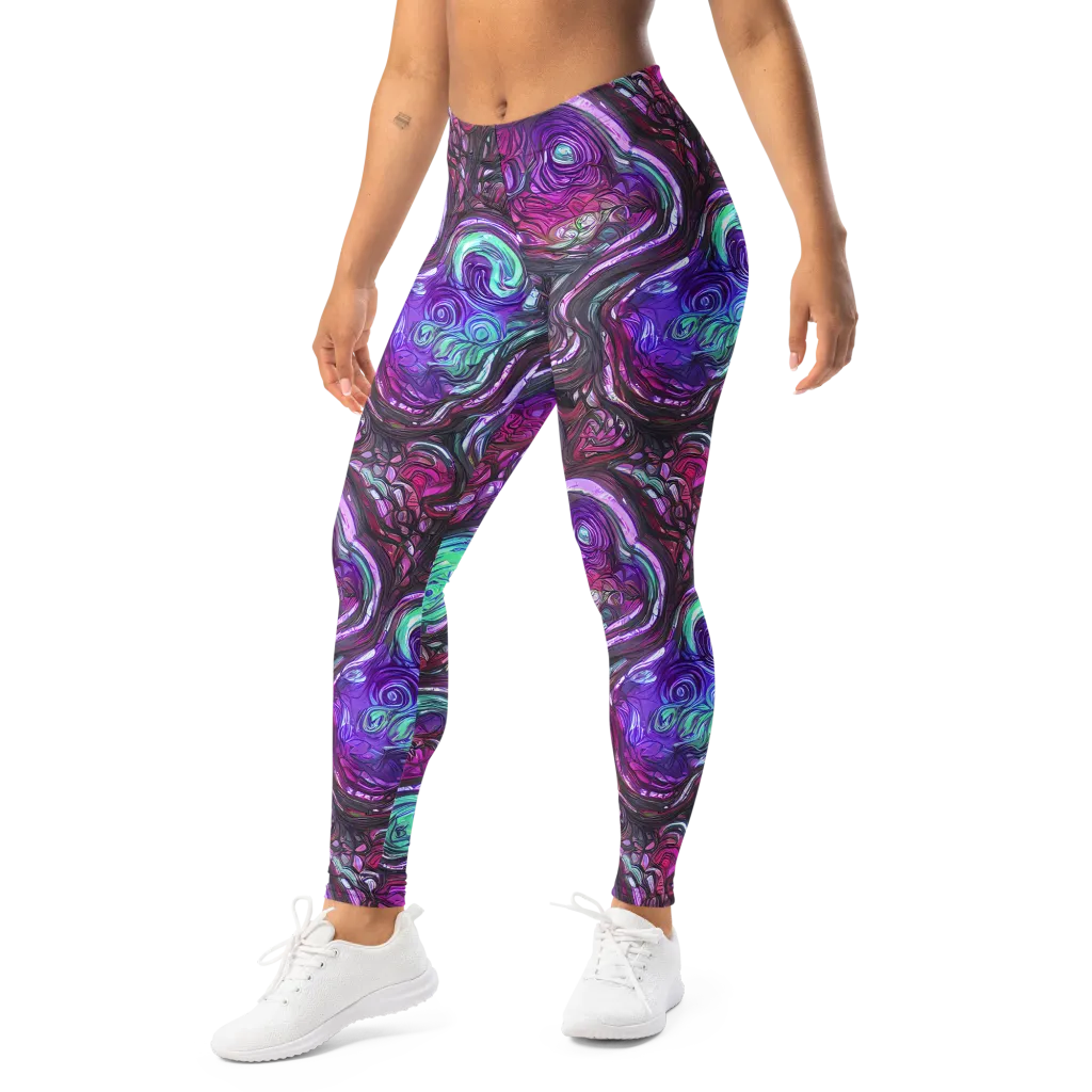 Neon Rosette on Leggings — Left Front