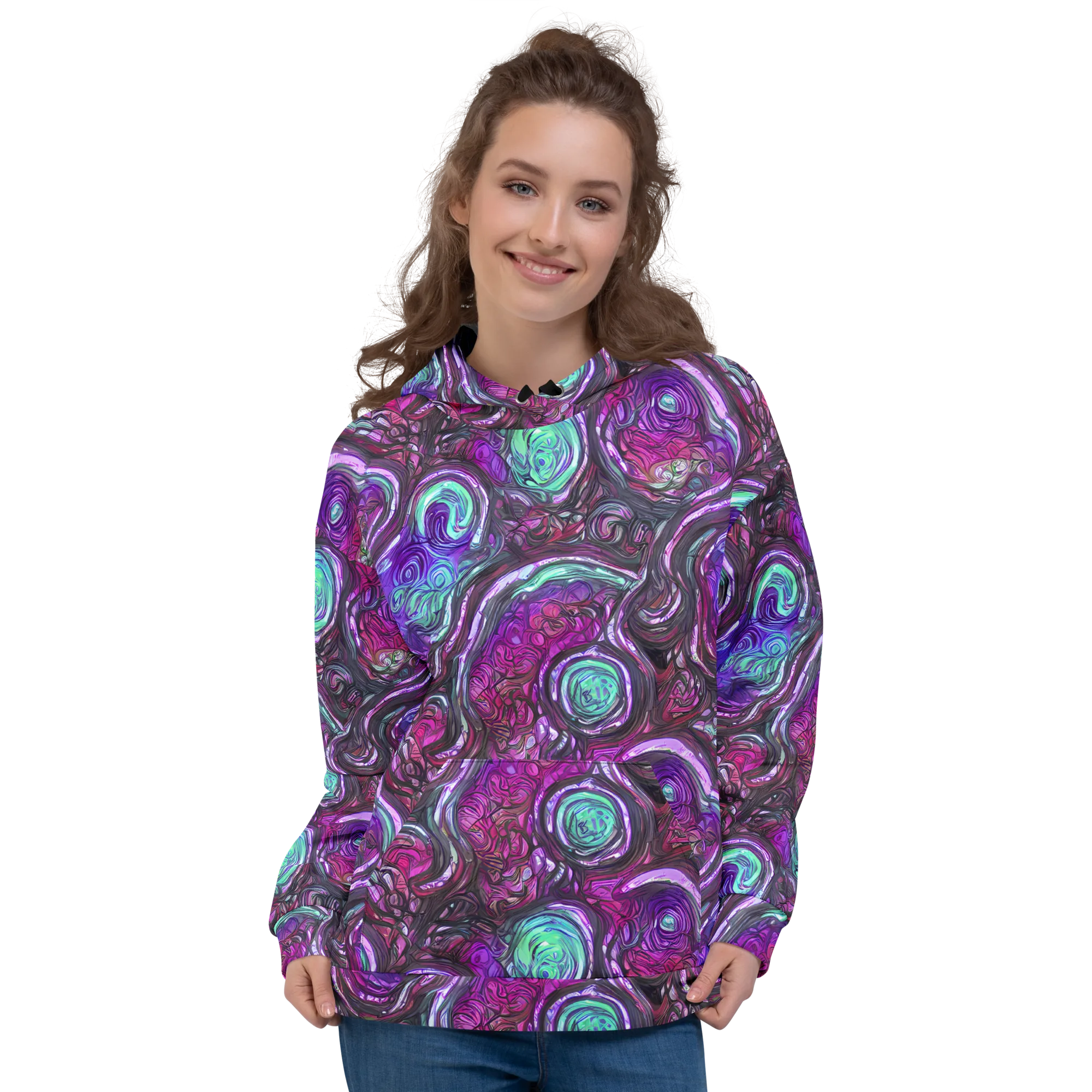 Neon Rosette on Hoodie — Front