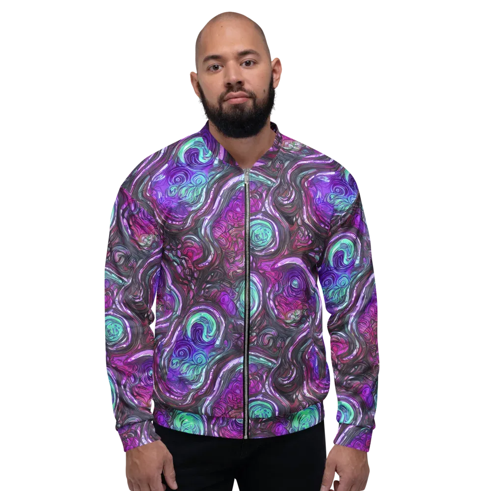 Neon Rosette on Bomber Jacket — Front