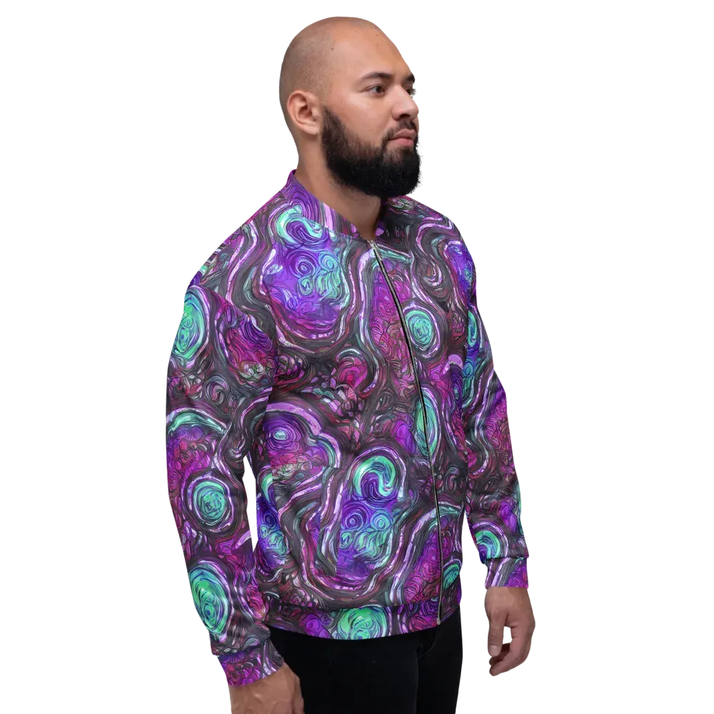 Neon Rosette on Bomber Jacket — Right