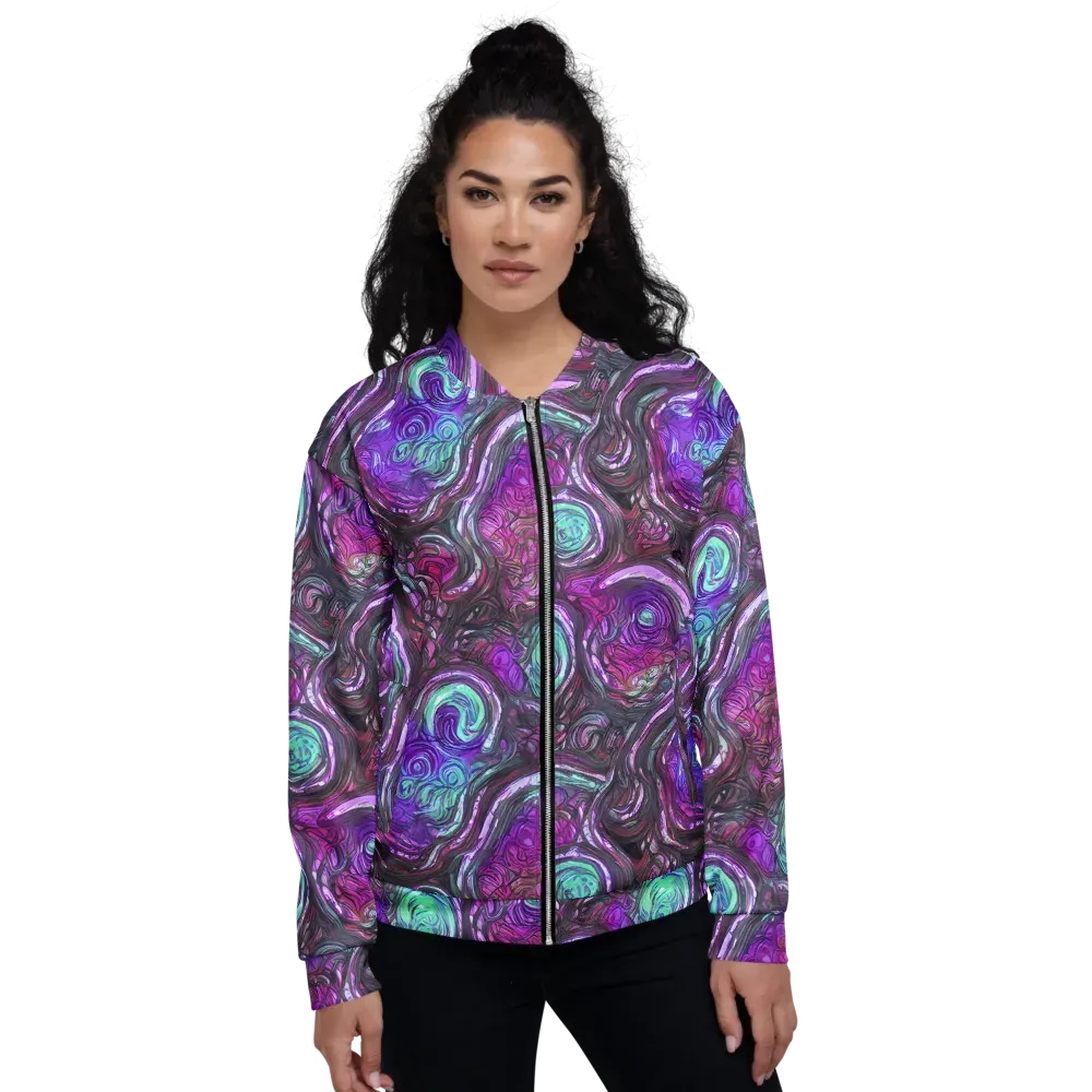 Neon Rosette on Bomber Jacket — Front