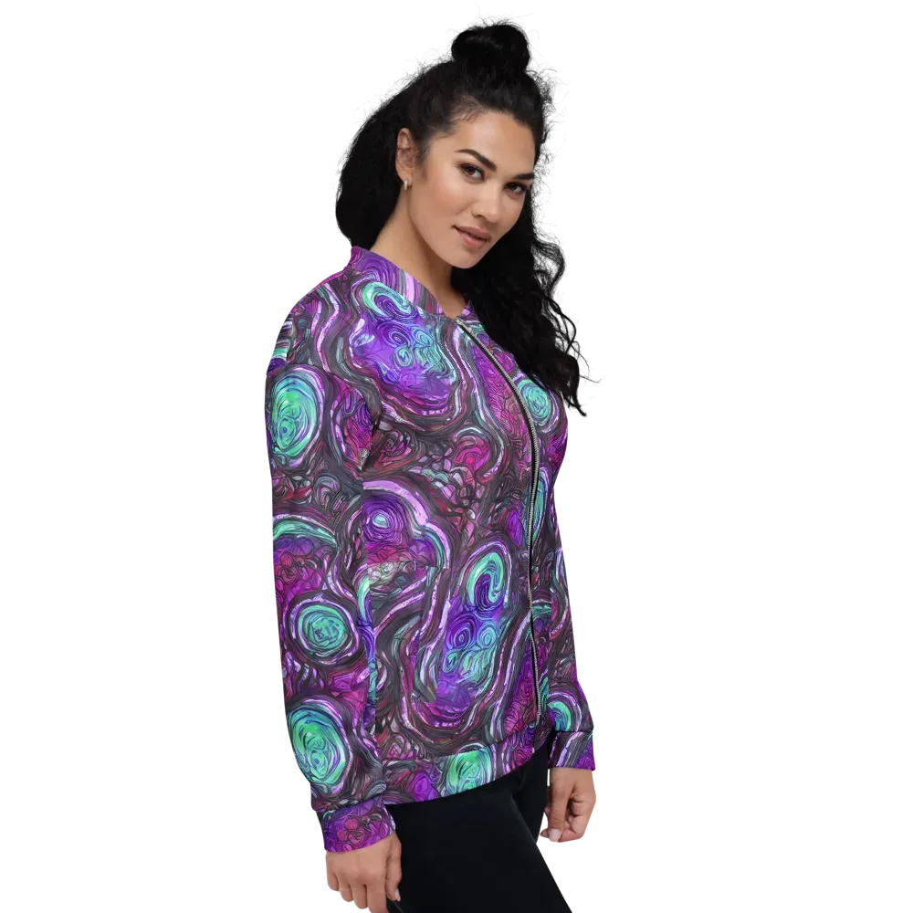Neon Rosette on Bomber Jacket — Right
