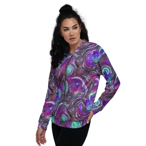 Neon Rosette on a Bomber Jacket