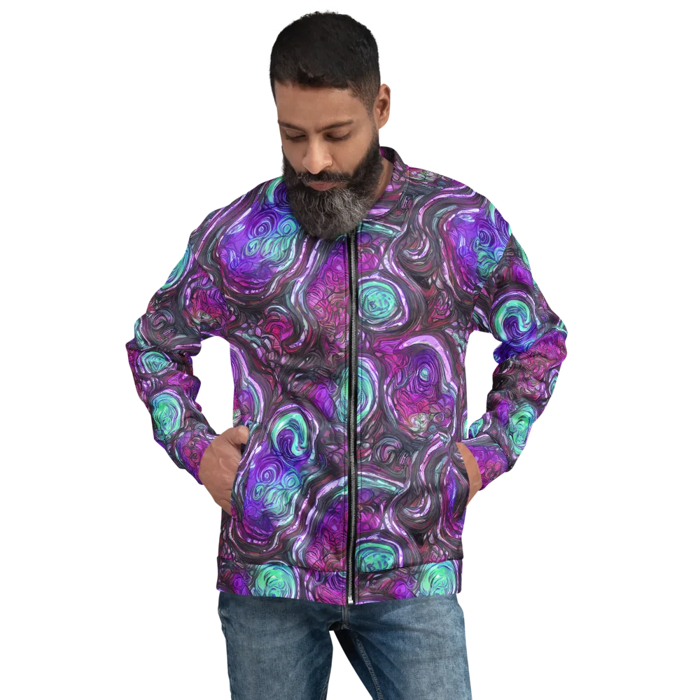 Neon Rosette on Bomber Jacket — Front