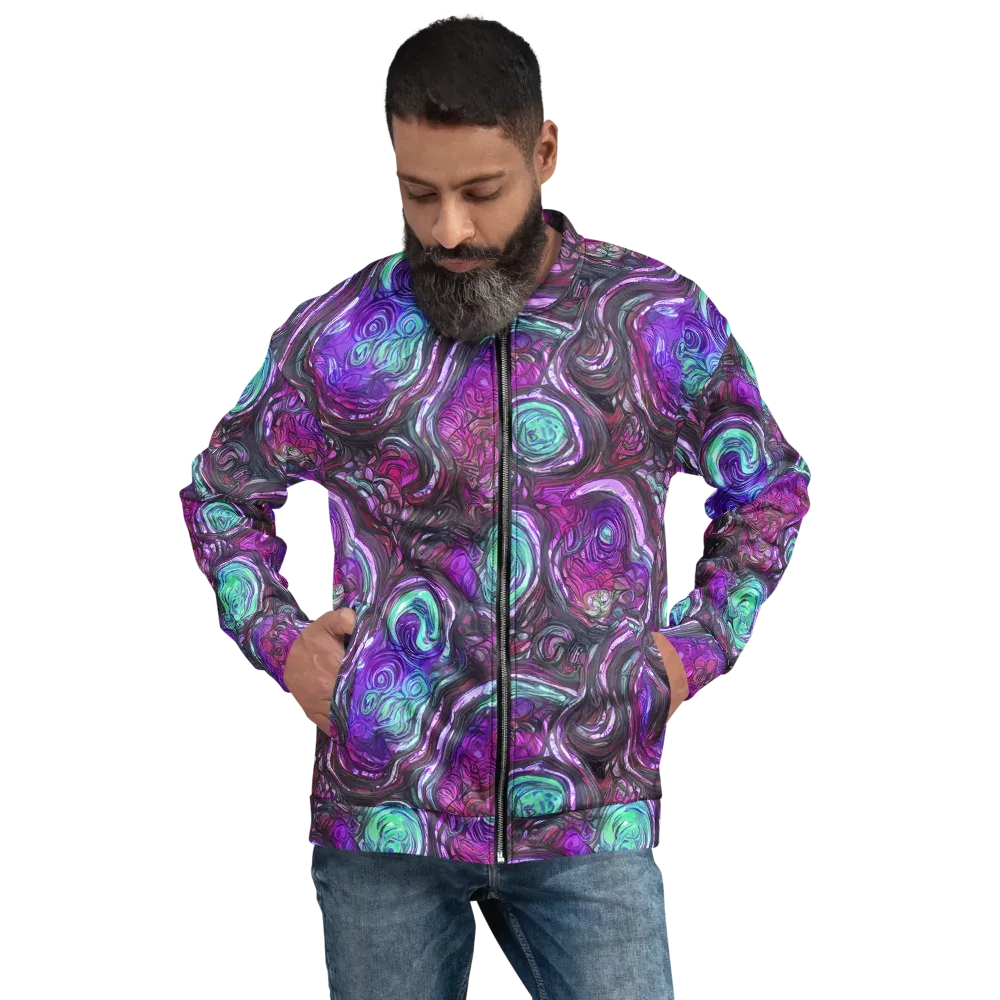 Neon Rosette on Bomber Jacket — Front