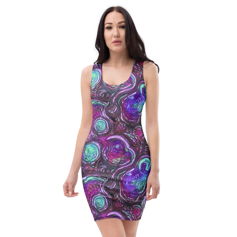 Neon Rosette on Bodycon Dress — Front