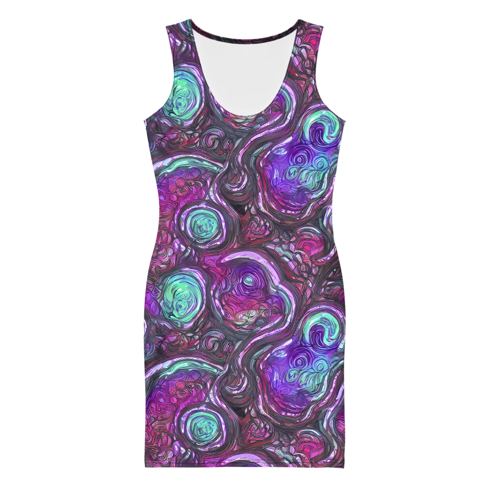 Neon Rosette on Bodycon Dress — Front