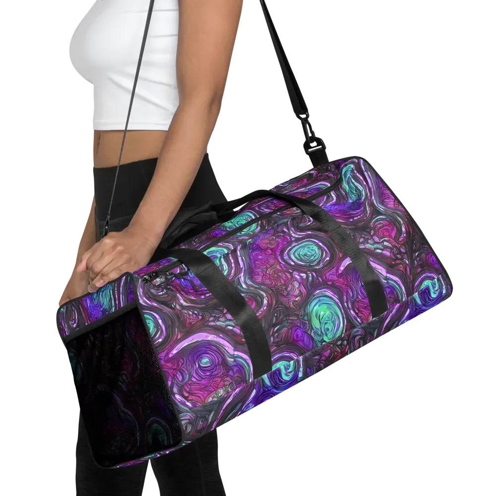 Neon Rosette on Duffle Bag — Front