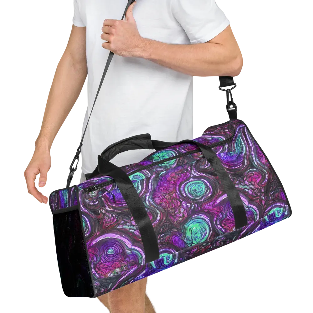 Neon Rosette on Duffle Bag — Right Front