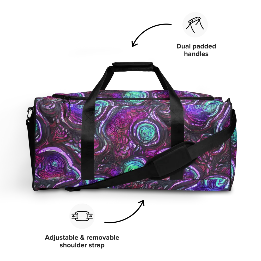 Neon Rosette on Duffle Bag — Front