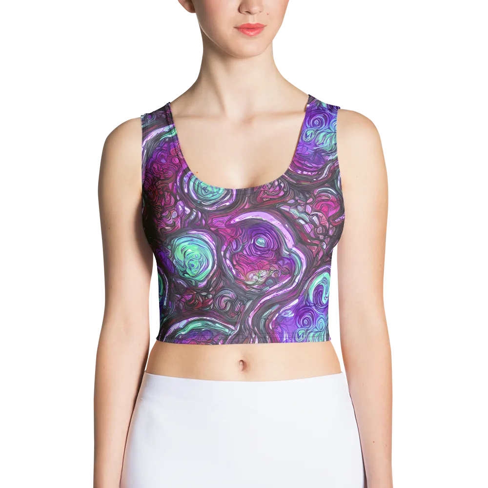Neon Rosette on Crop Top — Front