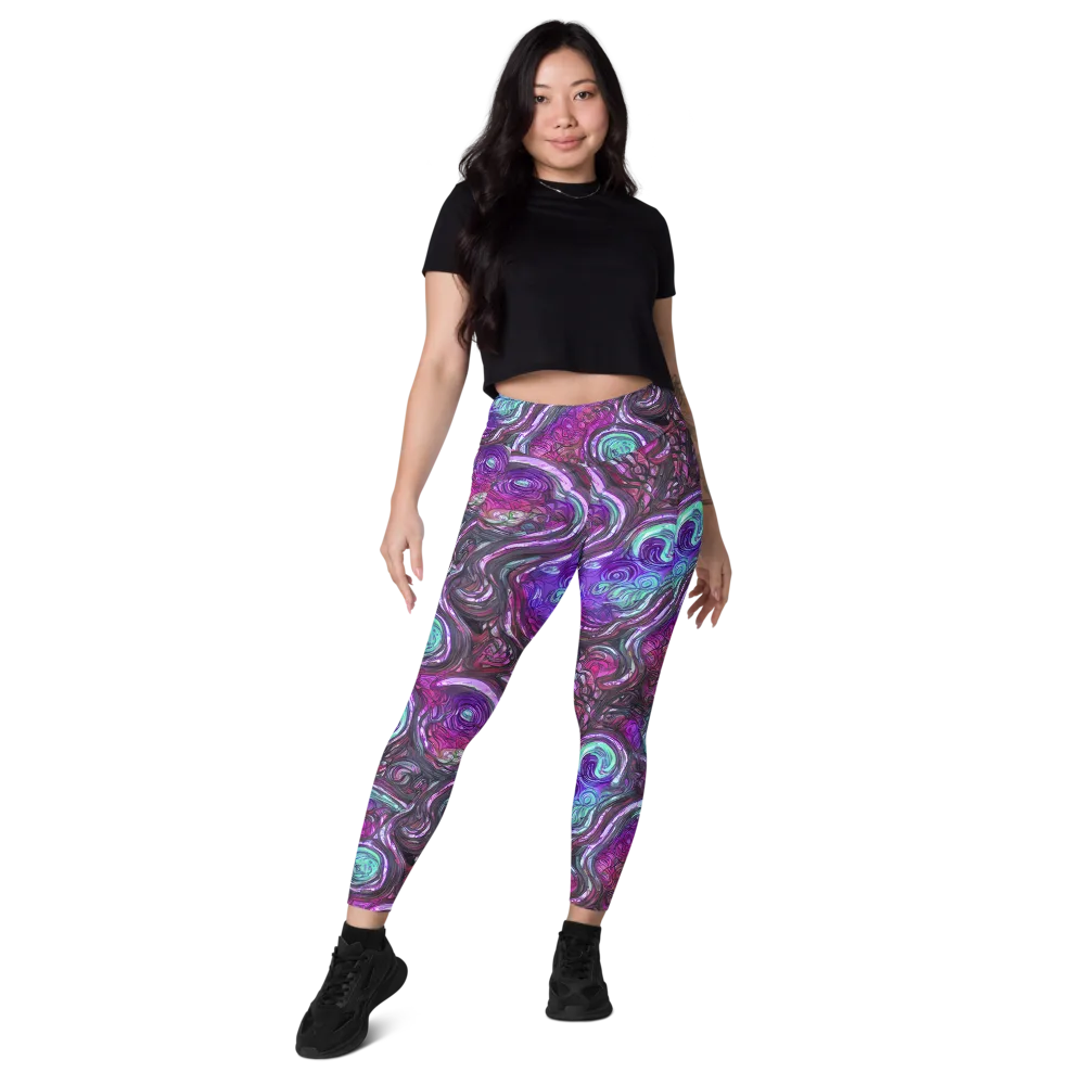 Neon Rosette on Leggings with Pockets — Front