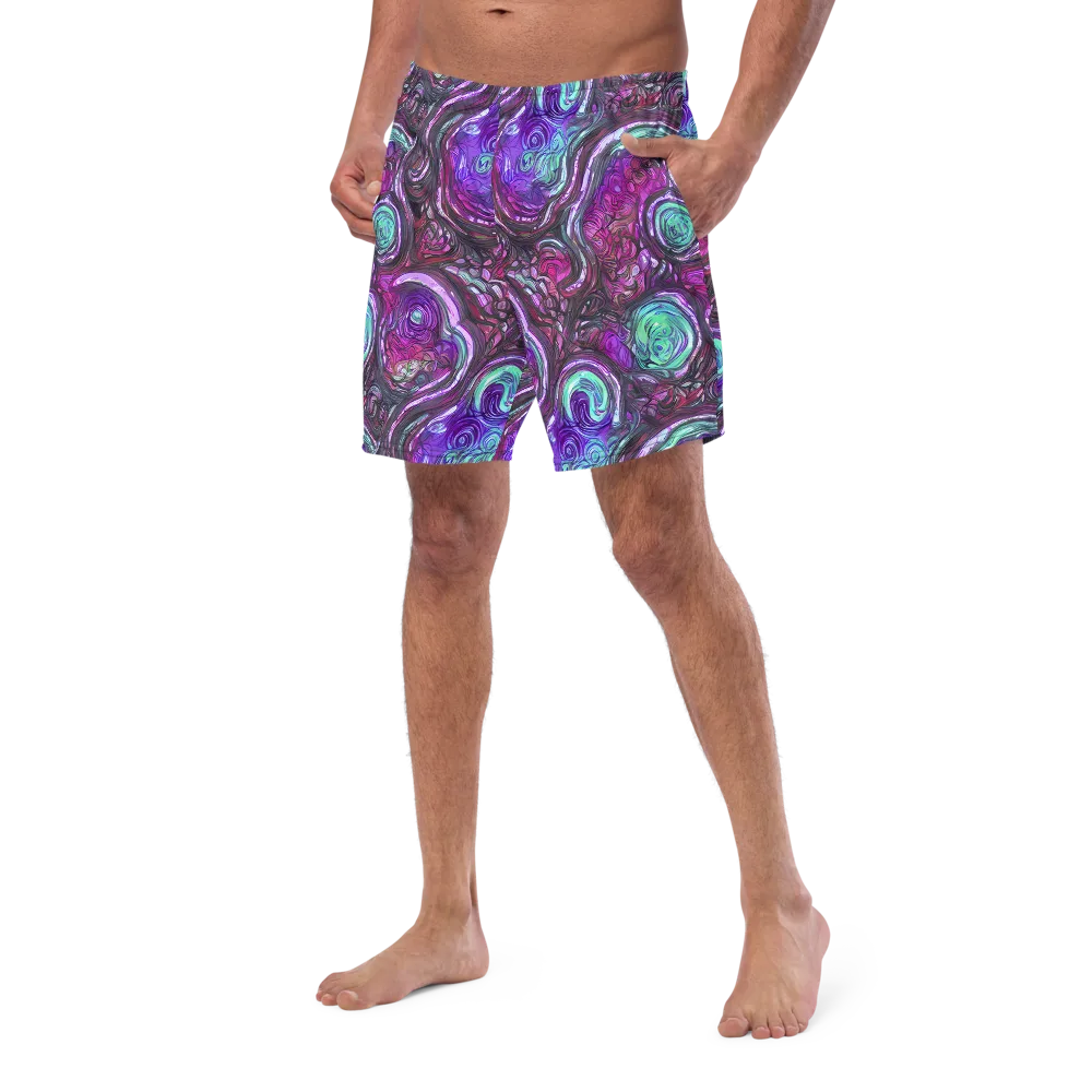 Neon Rosette on Swim Trunks — Left Front