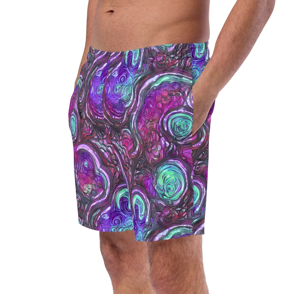 Neon Rosette on Swim Trunks — Left Front