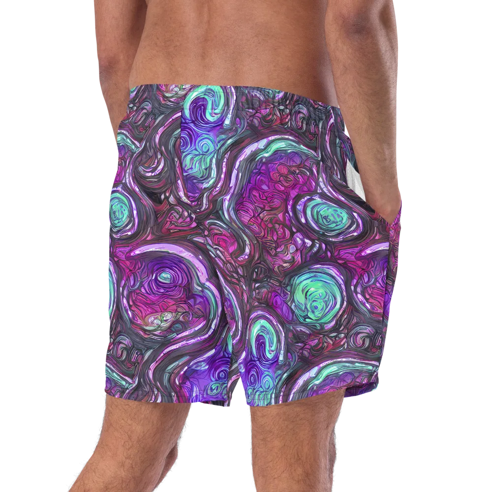 Neon Rosette on Swim Trunks — Right Back