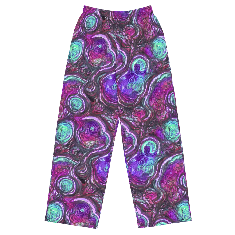 Neon Rosette on Wide-Leg Pants — Front