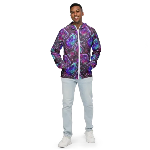 Neon Rosette on a Men's Windbreaker