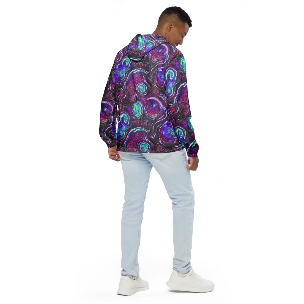 Neon Rosette on Men's Windbreaker — Back