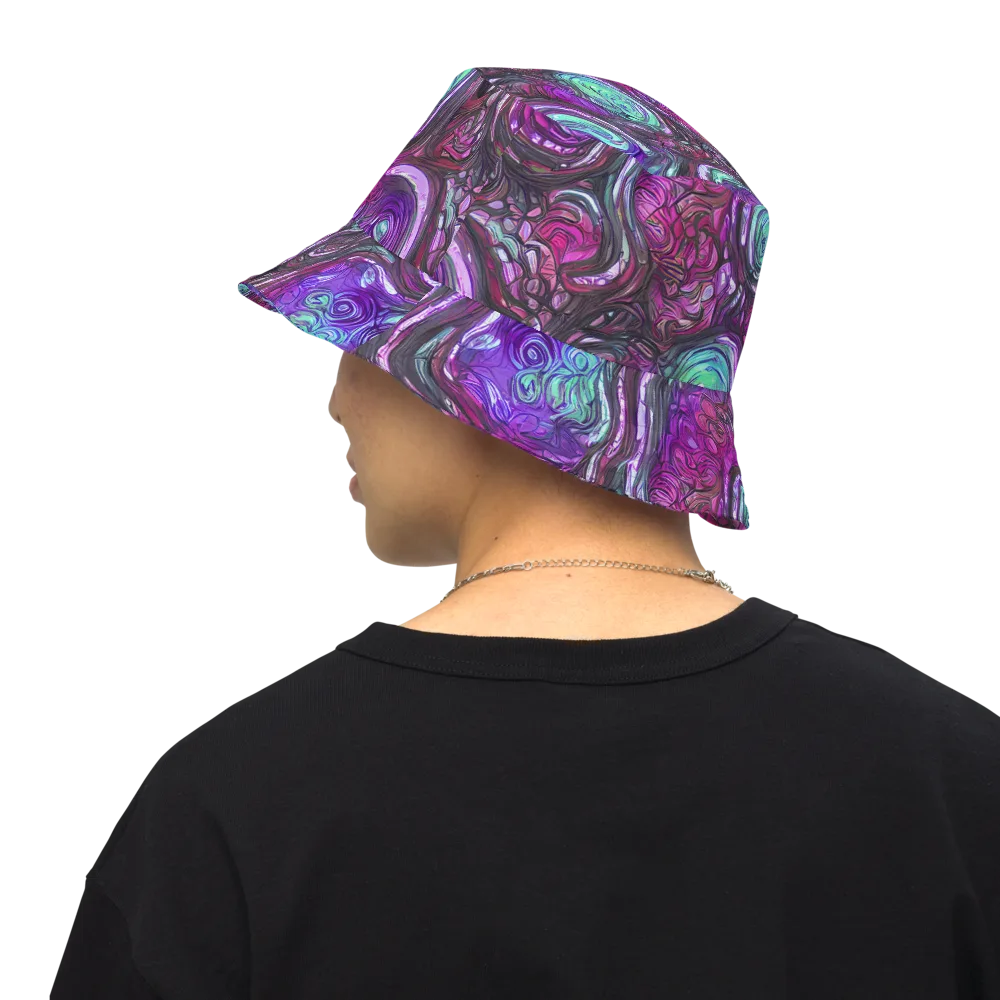 Neon Rosette on Reversible Bucket Hat — Back Inside