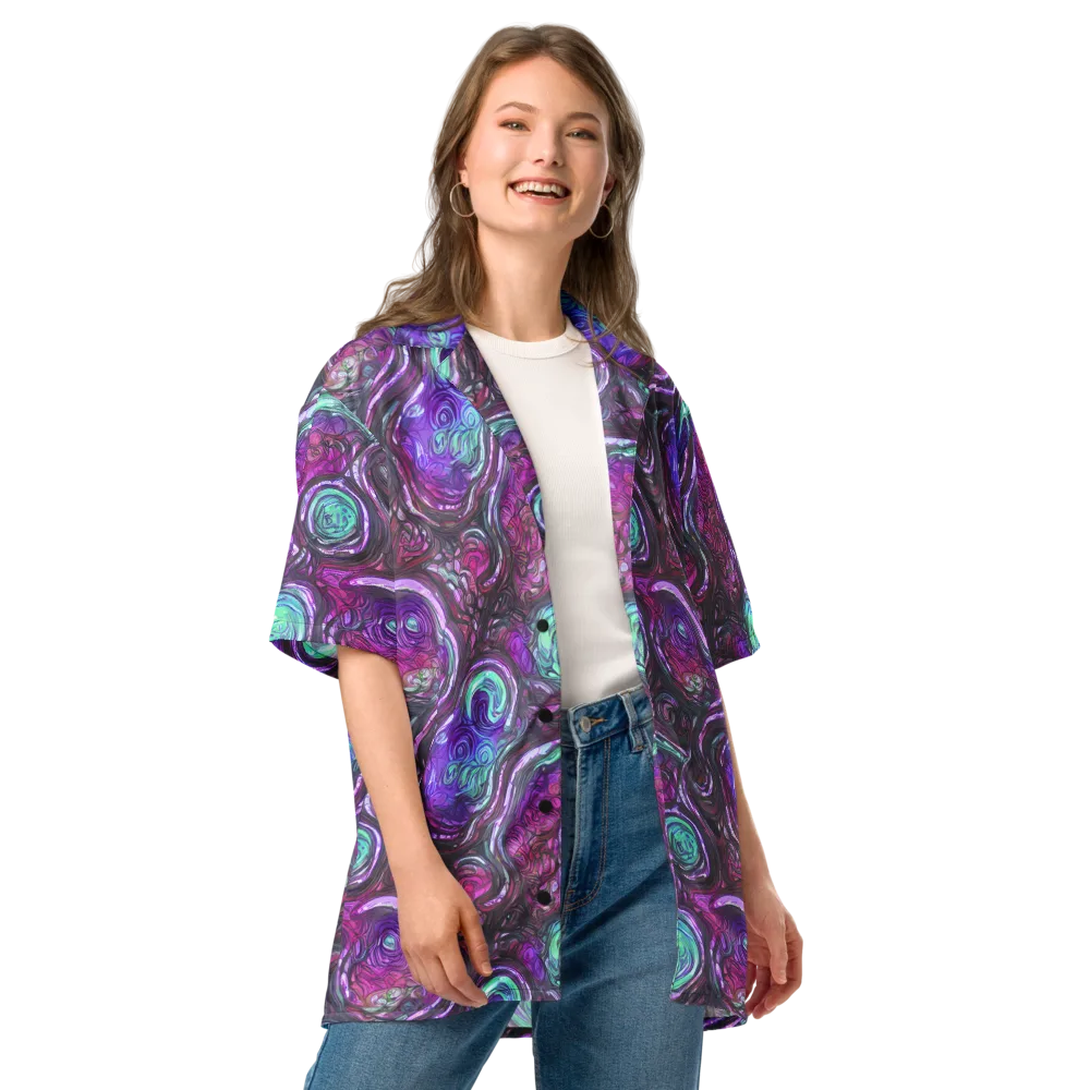 Neon Rosette on Button Shirt — Front
