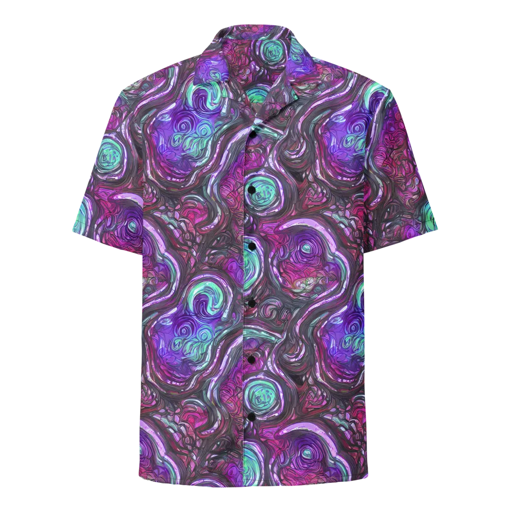 Neon Rosette on Button Shirt — Front