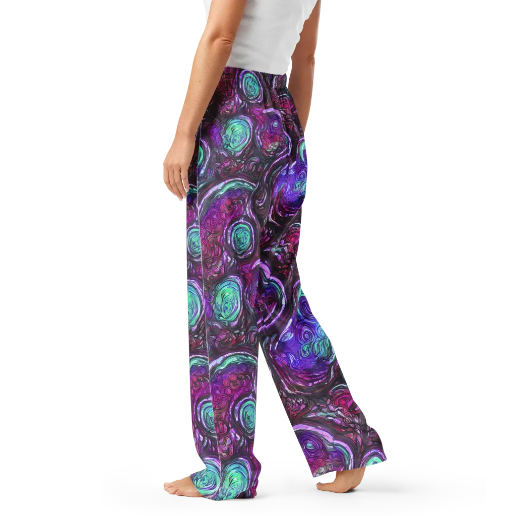 Neon Rosette on Women's Pajama Pants — Left