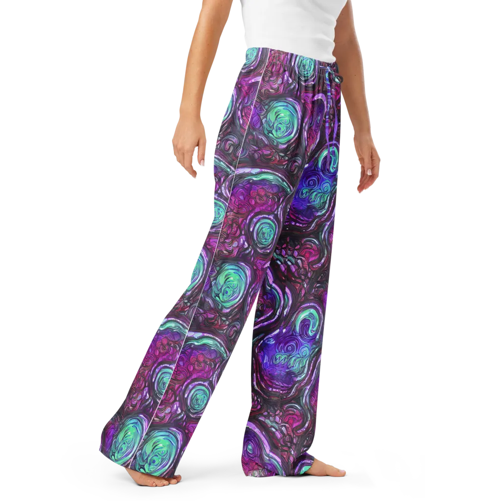 Neon Rosette on Women's Pajama Pants — Right Front