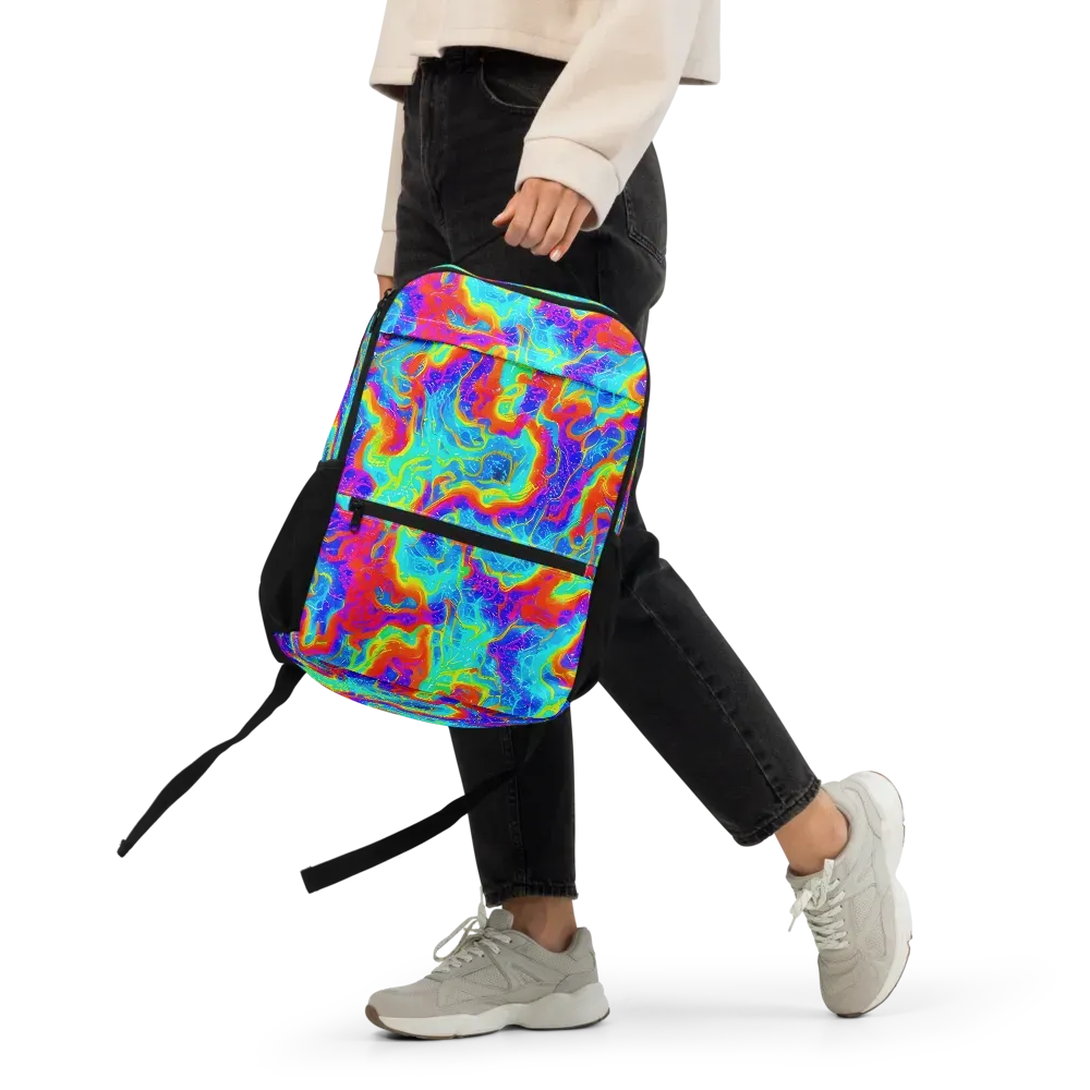 Tangerine Labyrinth on Utility Backpack — Front